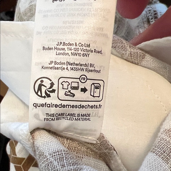 Boden Westbourne Linen Wide Leg Pant | Honeycomb Pattern | 2P - Picture 12 of 13